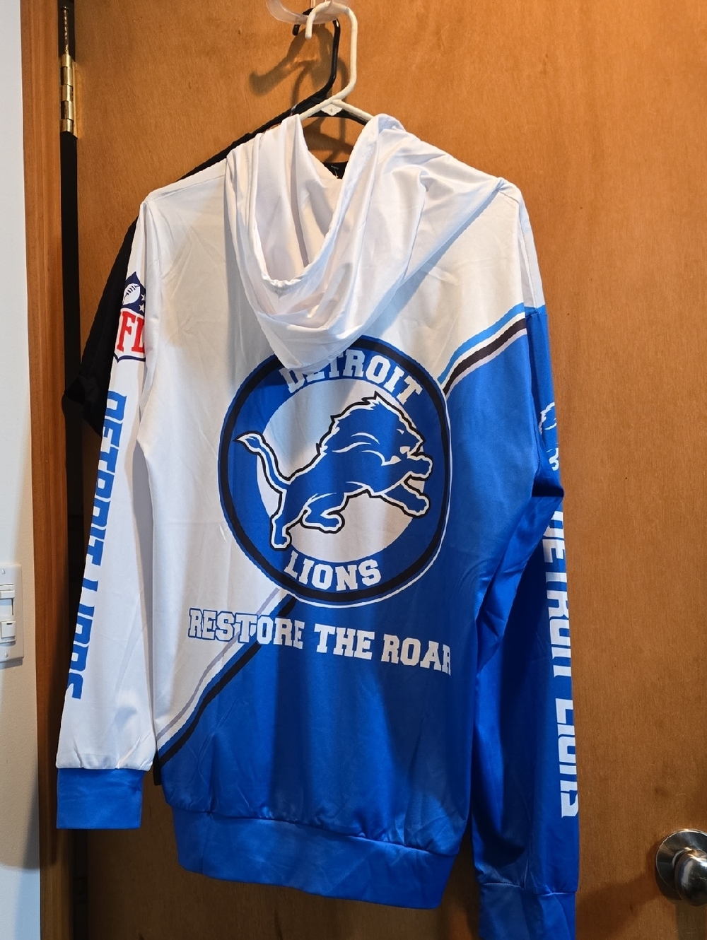NFL Detroit Lions Blue White Pullover Hoodie